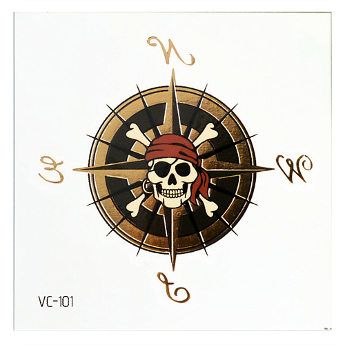 Тату наклейка «Пиратский компас»